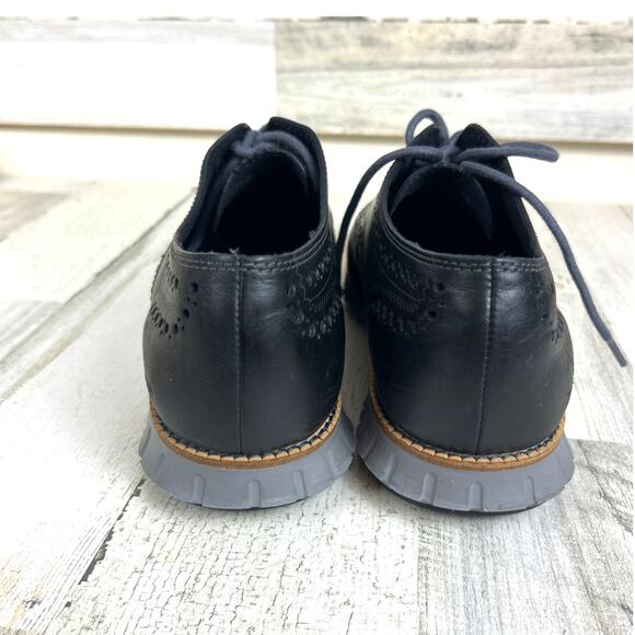 Cole Haan Men’s 10 Black Zerogrand Leather Wingtip Oxford Lace-Up Shoes Loafer - Picture 5 of 10
